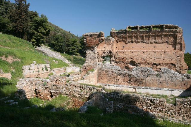 Argos - The Roman Therme baths red mud-brick building